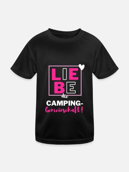 Tolle Camping-Gemeinschaft! - Kinder Funktions-T-Shirt - Schwarz - Vorne