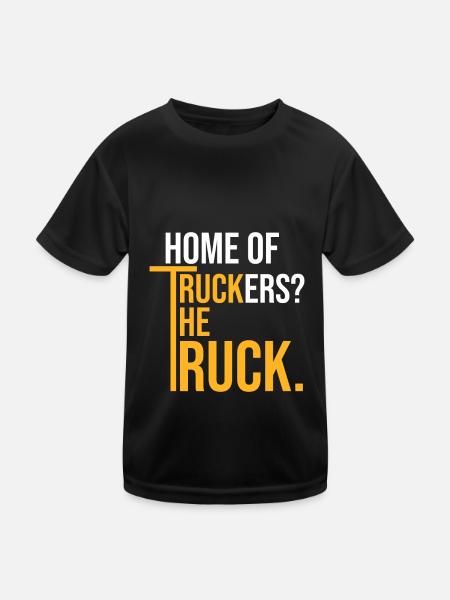 La maison des camionneurs? Le camion. - T-shirt sport Enfant - noir - Devant