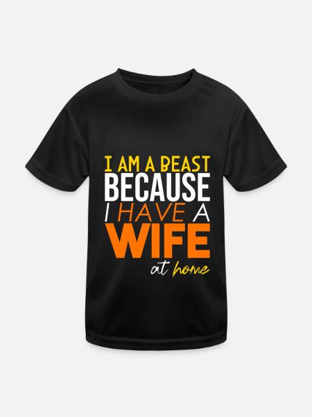 Das Biest wegen meiner Frau! - Kinder Funktions-T-Shirt - Schwarz - Vorne