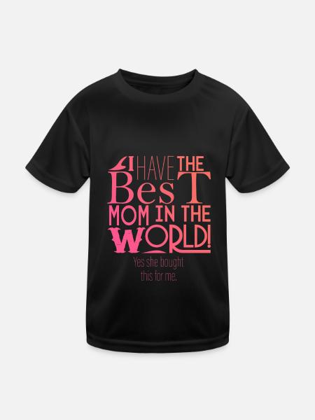 Yes, my mother bought it for me. - Kids Functional T-Shirt - black - Front