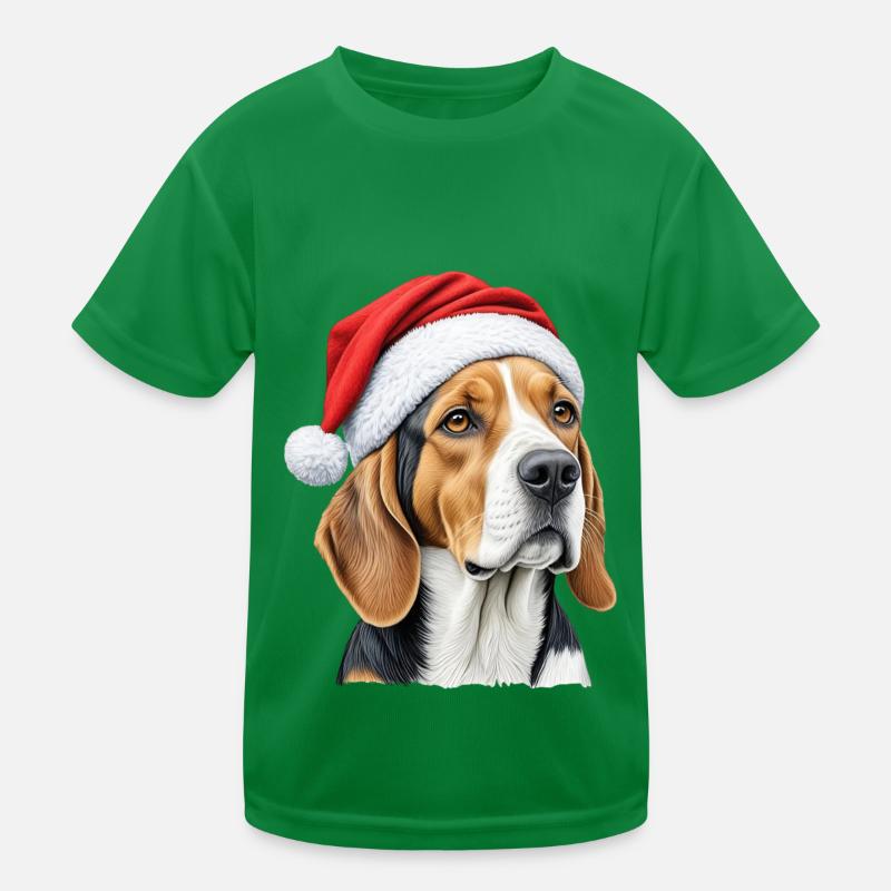 Weihnachten Beagle Hund Kinder Funktions-T-Shirt