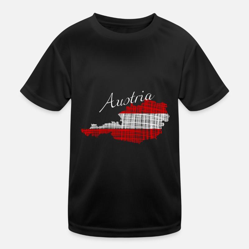 Austria - Kinder Funktions-T-Shirt - Schwarz