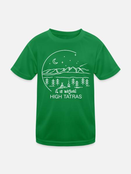 Hohe High Tatras Andenken Souvenir Geschenk - Kinder Funktions-T-Shirt - Kelly Green - Vorne