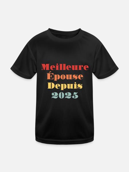 Meilleure Épouse Depuis 2025 - Anniversaire de mar - T-shirt sport Enfant - noir - Devant