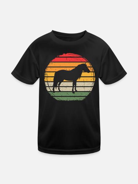 Horse Vintage - Kids Functional T-Shirt - black - Front