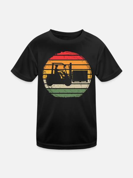Stapler Vintage - Kinder Funktions-T-Shirt - Schwarz - Vorne