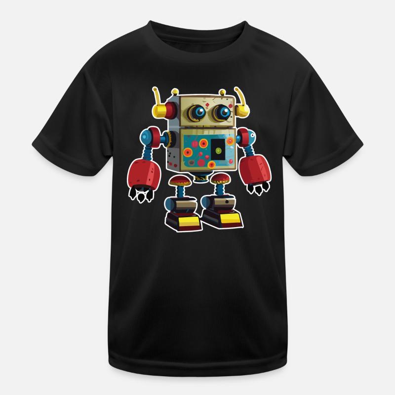 01 Roboter Kinderbild Cartoon witzig Kinder Funktions-T-Shirt