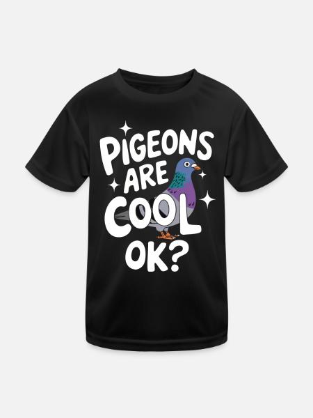 Taube Tauben Tier Vogel - Kinder Funktions-T-Shirt - Schwarz - Vorne