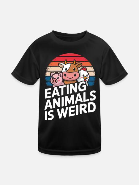 Vegetarian Vegan Veggie Vegetarian - Kids Functional T-Shirt - black - Front