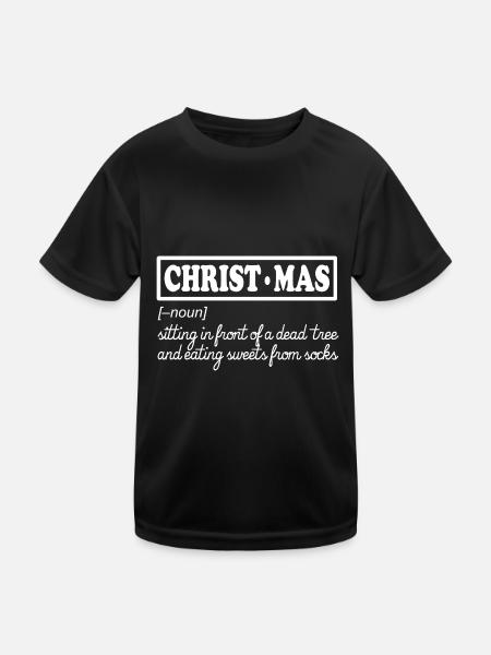 christmas definition - Kinder Funktions-T-Shirt - Schwarz - Vorne