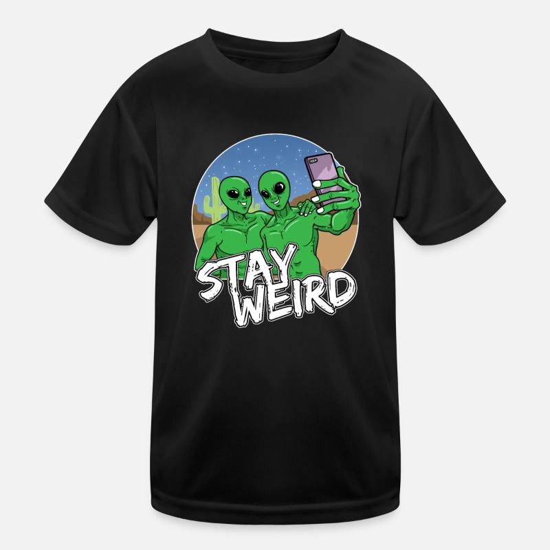 Alien Phone Selfie Kids Functional T-Shirt