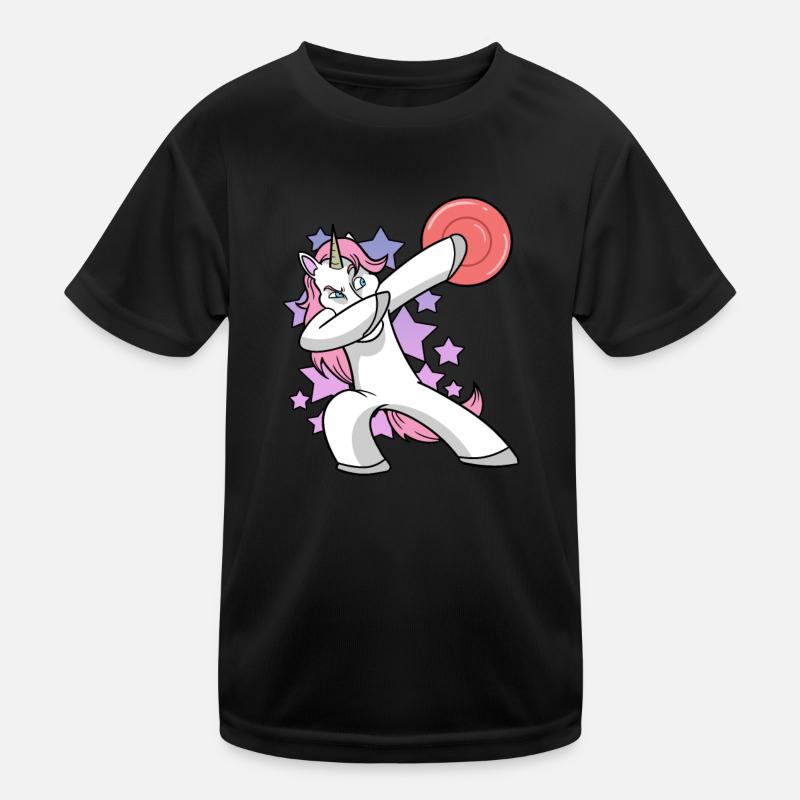 Dabbing Unicorn Frisbee Golf Disc Golf Kids Functional T-Shirt
