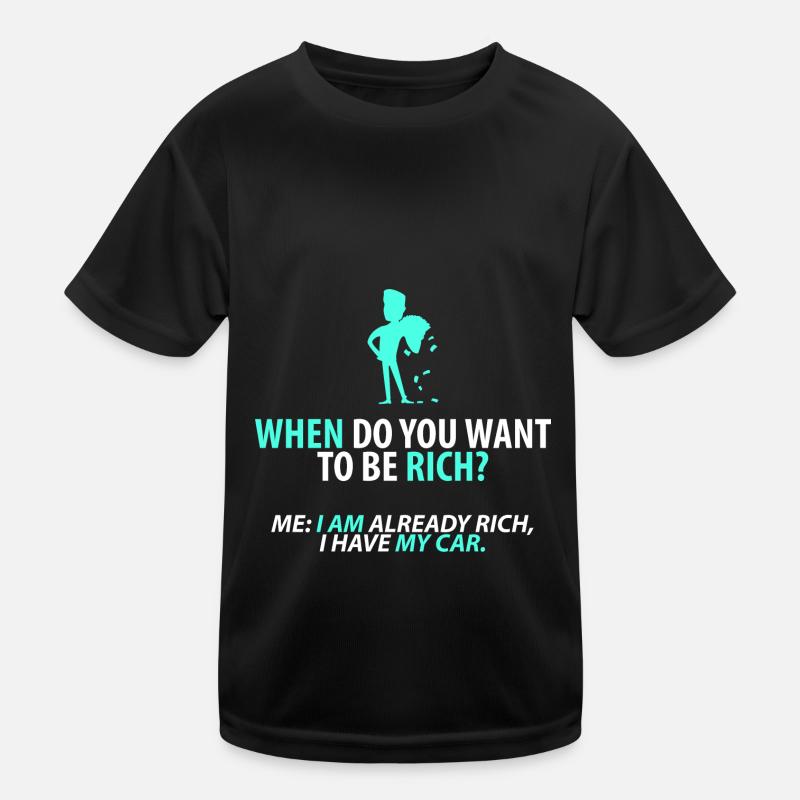 Already rich: my car - Kids Functional T-Shirt - black