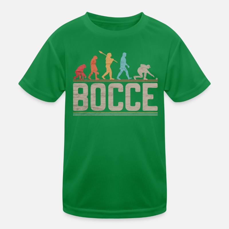 Bocce Evolution Evolution des Bocce Spielers Kinder Funktions-T-Shirt