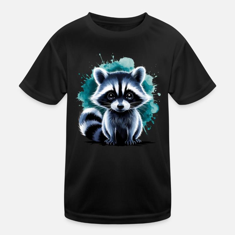 Süßer Waschbär Kinder Funktions-T-Shirt