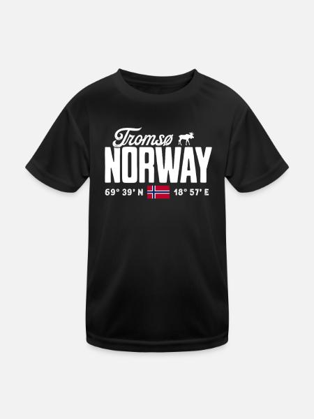 Norway Norway Norge Scandinavia Tromsø - Kids Functional T-Shirt - black - Front