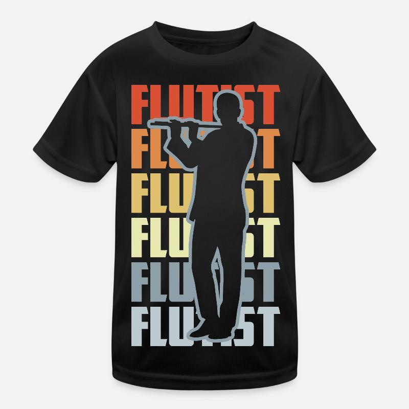 Retro Flutist Kids Functional T-Shirt