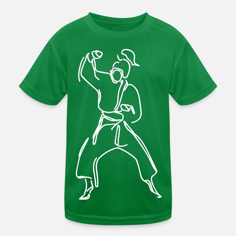Weibliche Karateka Kinder Funktions-T-Shirt