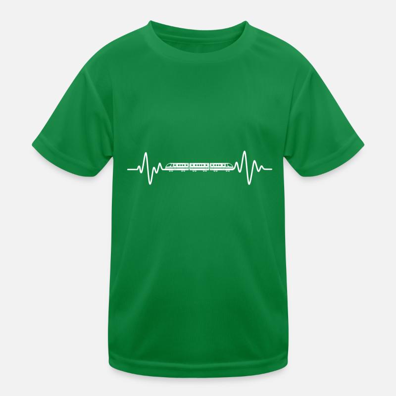 Zug Herzschlag Eisenbahn Kinder Funktions-T-Shirt