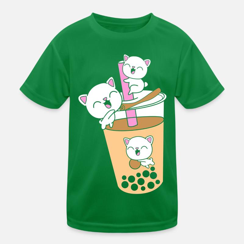 Boba Tee Bubble Tea Katze Kätzchen Kinder Funktions-T-Shirt