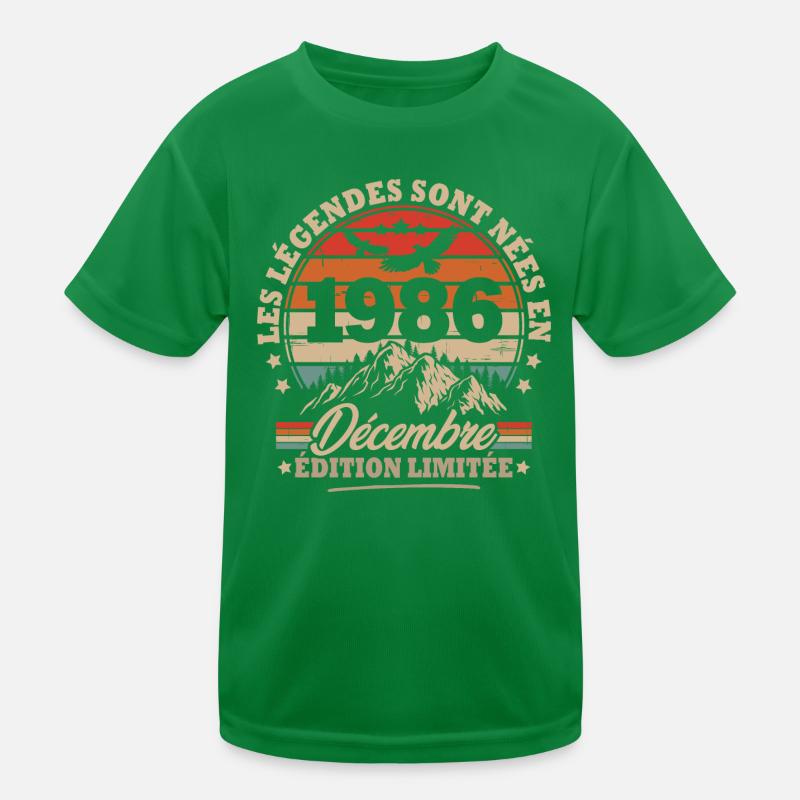 Geburtstagsgeschenk geboren im Dezember 1986 Kinder Funktions-T-Shirt