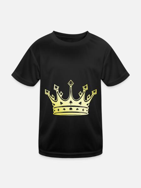Krone Royal Gold - Kinder Funktions-T-Shirt - Schwarz - Vorne