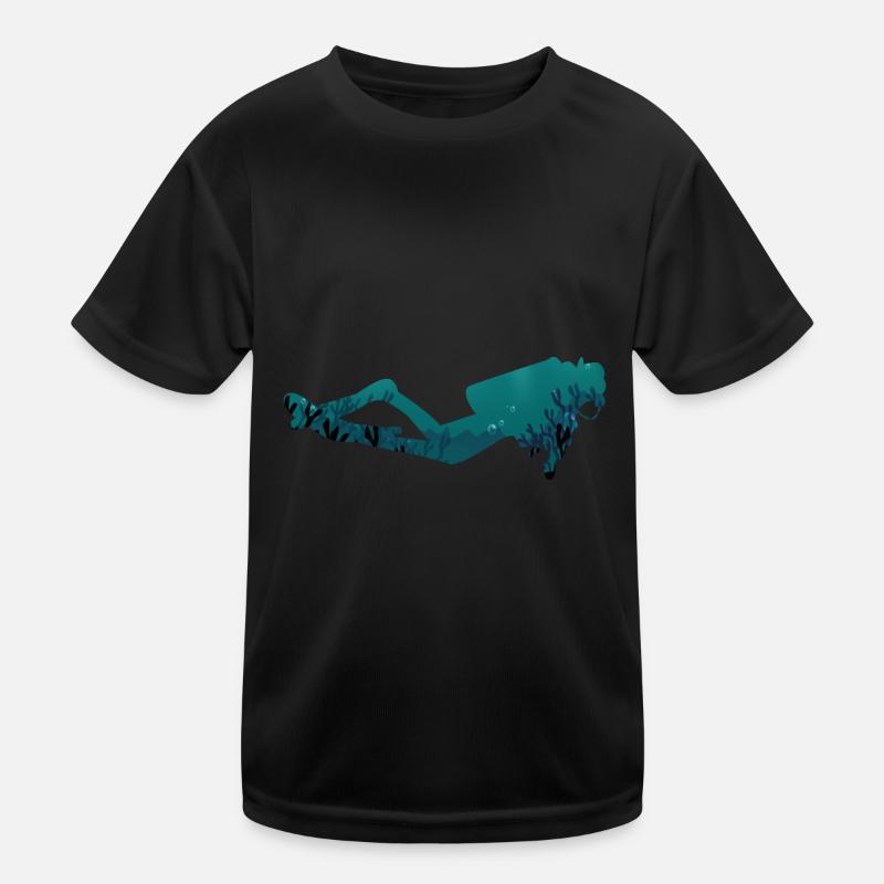Scuba divers underwater Kids Functional T-Shirt