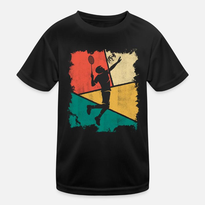 Federball Badminton Spieler Retro Badmintonspieler Kinder Funktions-T-Shirt