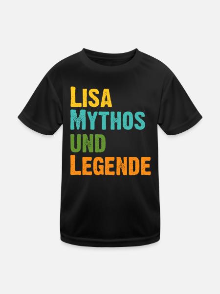 Mythos Lisa die Legende Vorname Lisa - Kinder Funktions-T-Shirt - Schwarz - Vorne