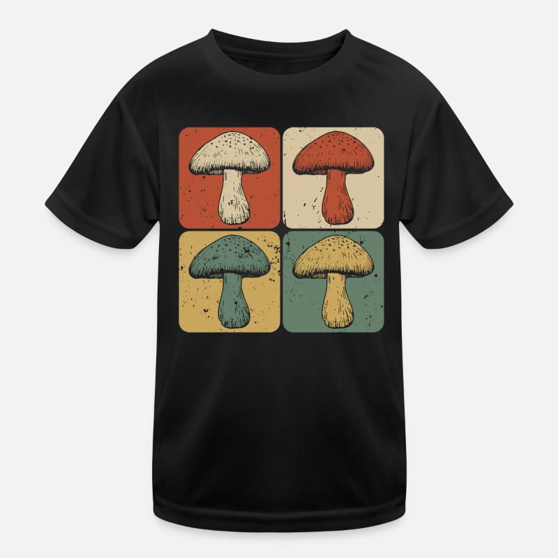 Vier Pilze Vintage Kinder Funktions-T-Shirt