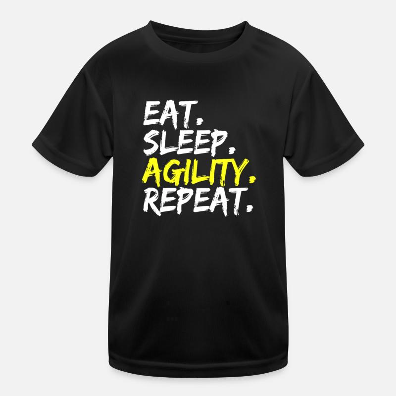 Manger Sommeil Agilité Répéter La conception de l’entraîneur de chiens T-shirt sport Enfant