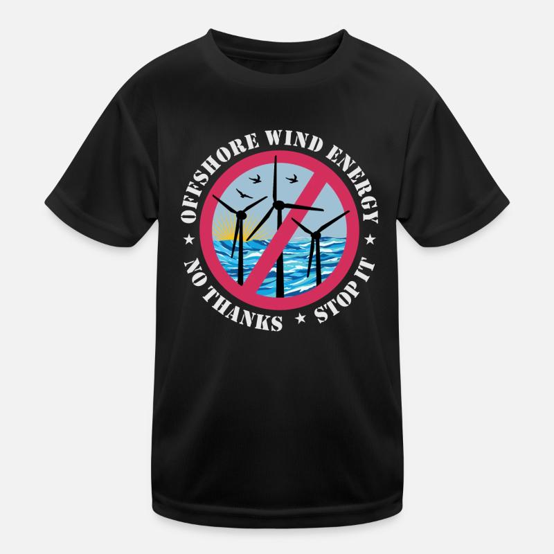 Offshore Wind Energy No Thanks Kids Functional T-Shirt