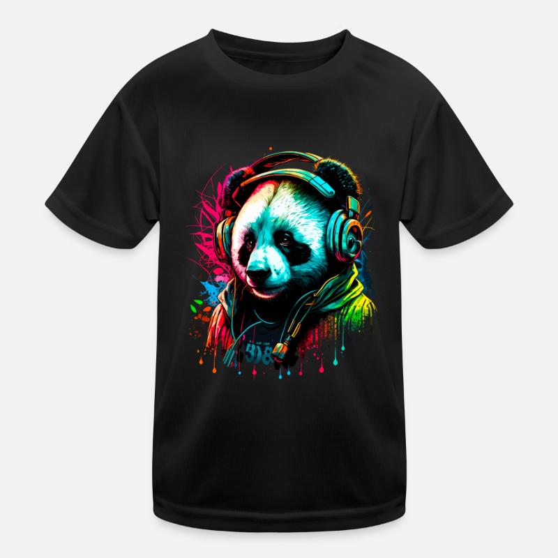 Abstrakter Pandabär Kinder Funktions-T-Shirt
