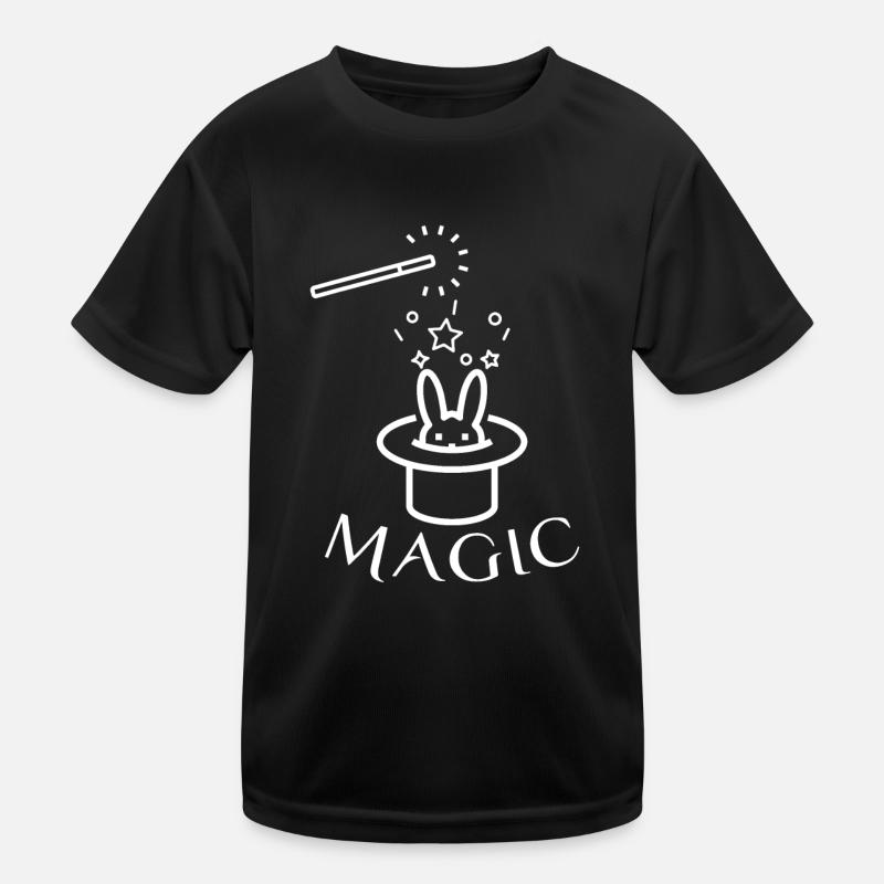 Rabbit In Magic Hat With Magic Wand Magician Kids Functional T-Shirt