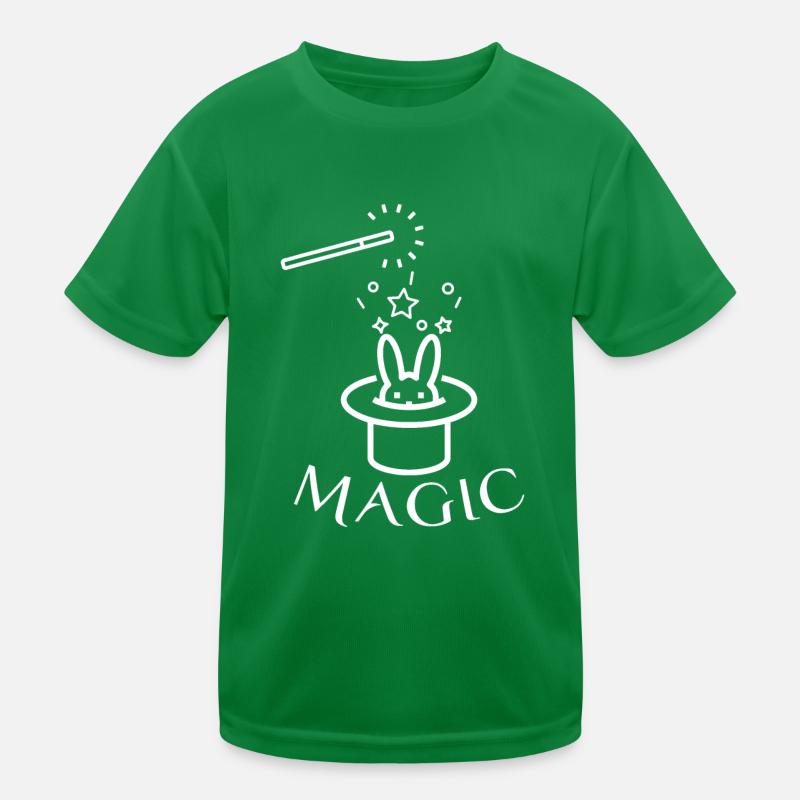Rabbit In Magic Hat With Magic Wand Magician Kids Functional T-Shirt