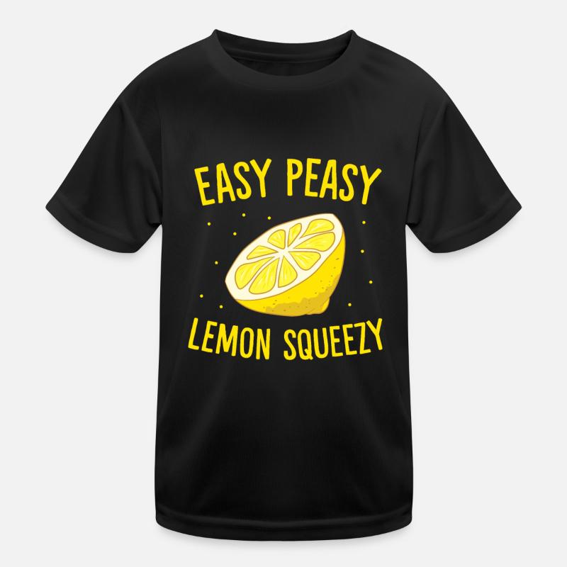 Easy Peasy Lemon Squeezy, Lemon Summer Lemonade - Kinder Funktions-T-Shirt - Schwarz