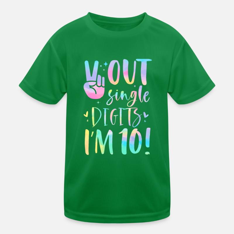 Peace Out Single Digits I'm 10 Year Old Kids Functional T-Shirt