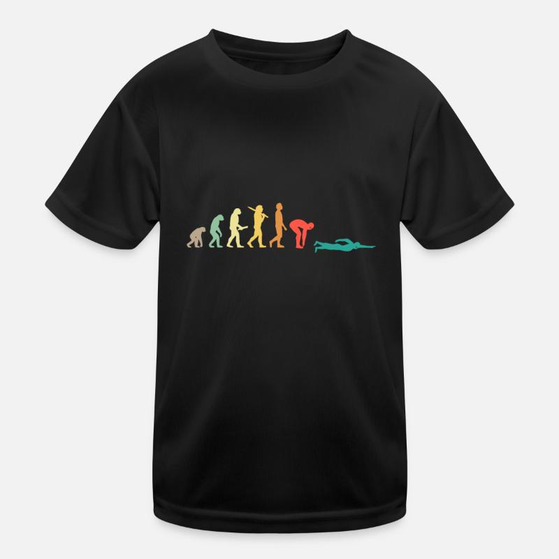 Retro Swimming Evolution Geschenk für Schwimmer Kinder Funktions-T-Shirt