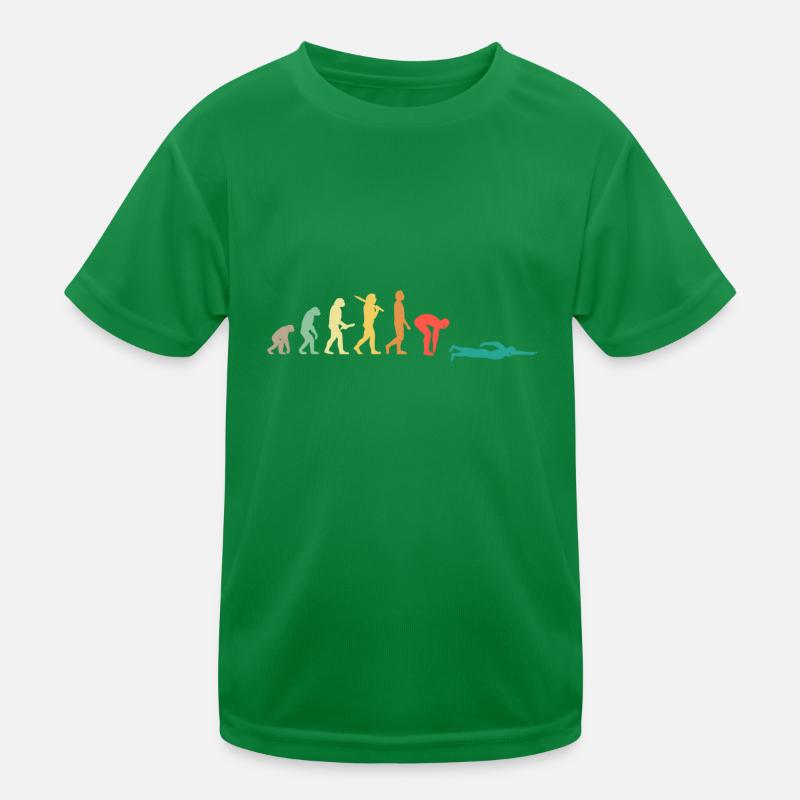 Retro Swimming Evolution Gift For Swimmers Kids Functional T-Shirt