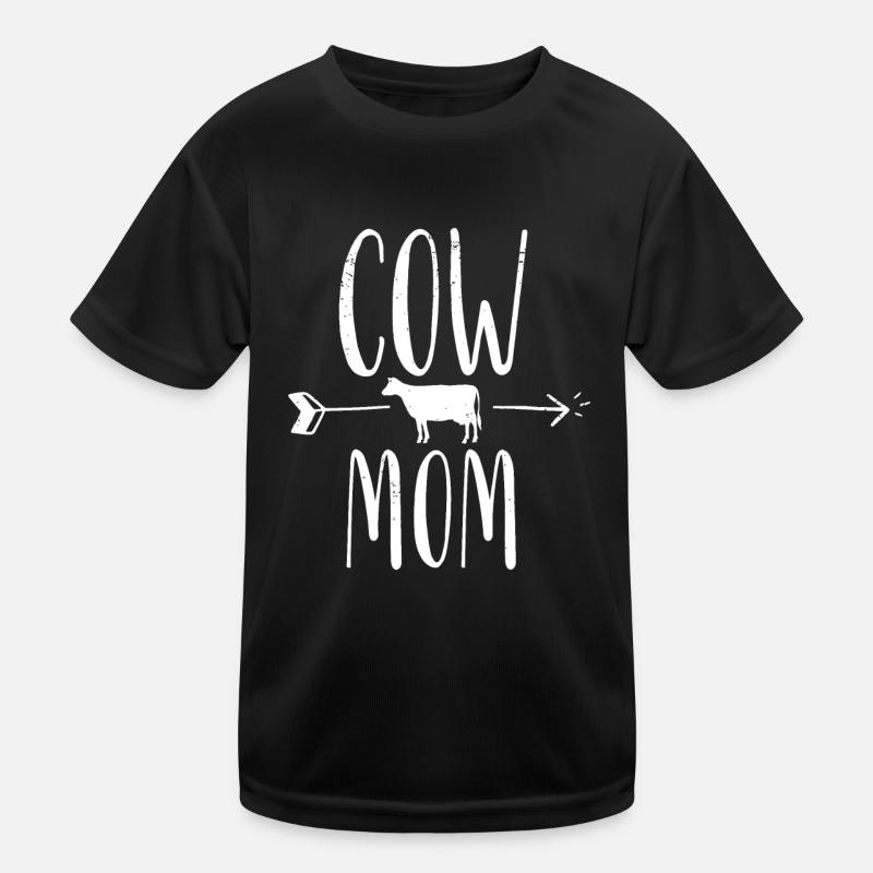 Kuh Mama Lustiger Bauer Geschenk - Kinder Funktions-T-Shirt - Schwarz