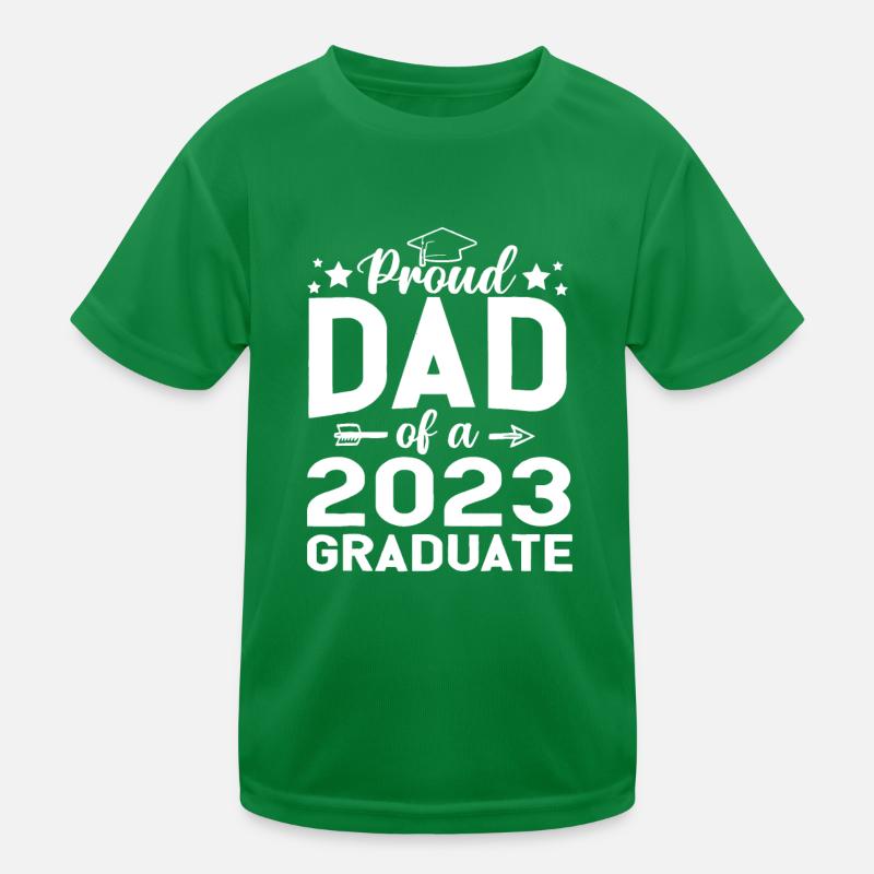 Stolzer Vater eines Abschlussjahrgangs 2023 Kinder Funktions-T-Shirt