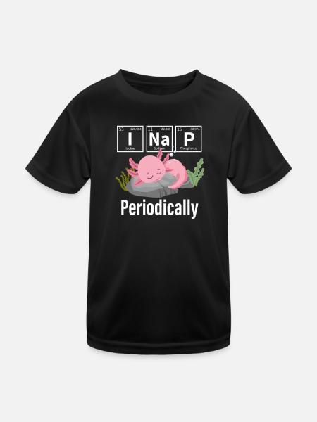 Axolotl - Kinder Funktions-T-Shirt - Schwarz - Vorne