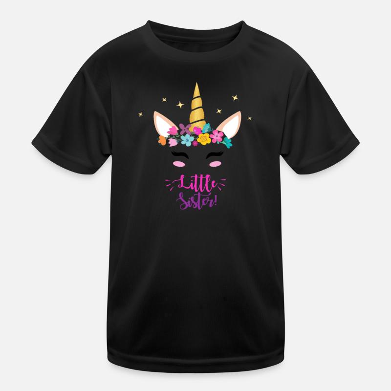 Kleine Schwester - Kinder Funktions-T-Shirt - Schwarz