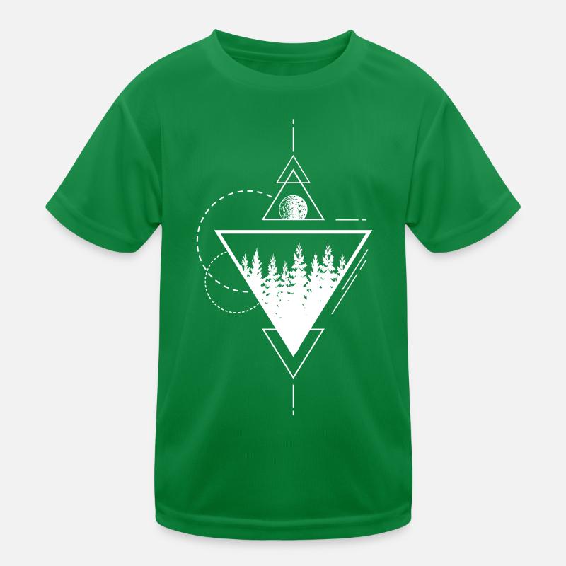 Modern Geometric Nature Forest Boho Triangles Kids Functional T-Shirt