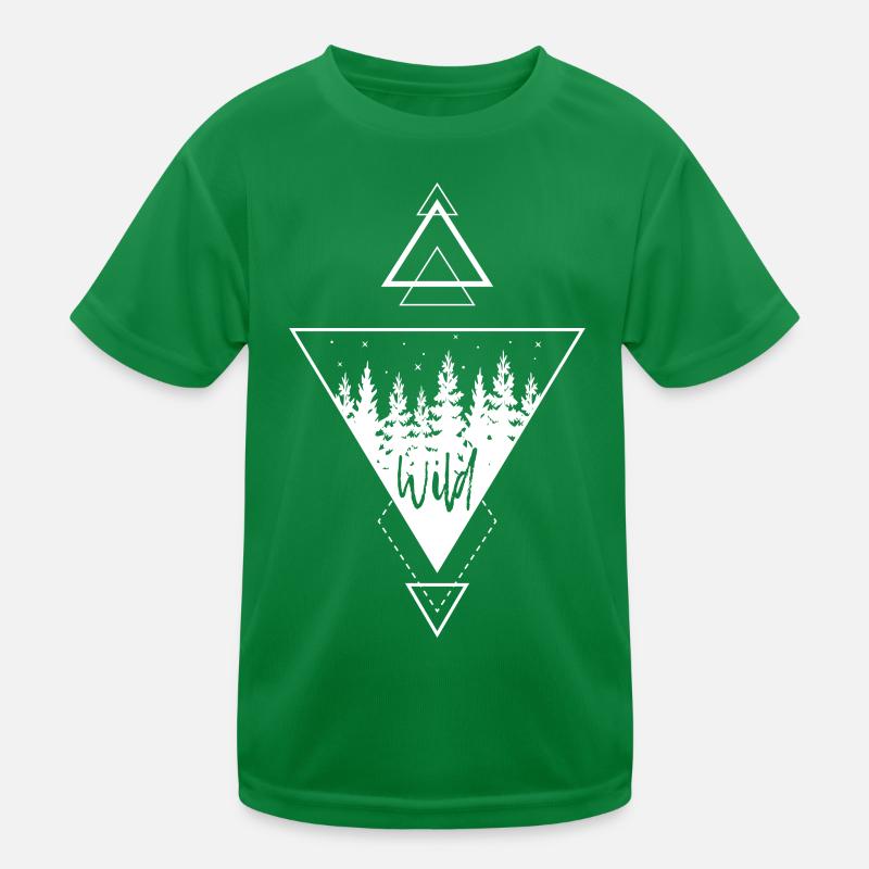 Modern Geometric Nature Forest Boho Triangles Kids Functional T-Shirt