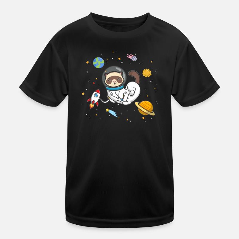 Frettchen - Kinder Funktions-T-Shirt - Schwarz