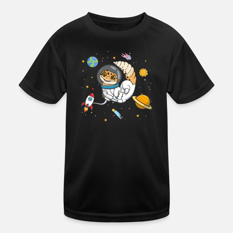 Leopardgecko - Kinder Funktions-T-Shirt - Schwarz