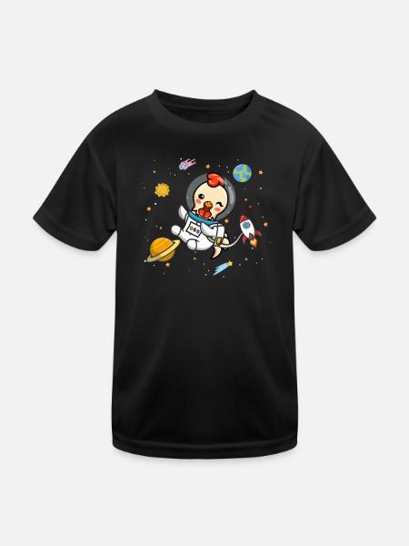 Poulet - T-shirt sport Enfant - noir - Devant