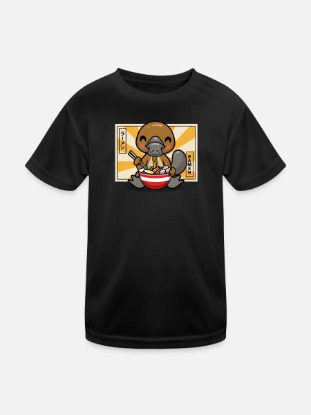 Schnabeltier - Kinder Funktions-T-Shirt - Schwarz - Vorne