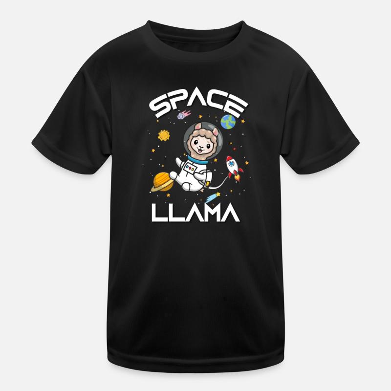 Lama - Kinder Funktions-T-Shirt - Schwarz